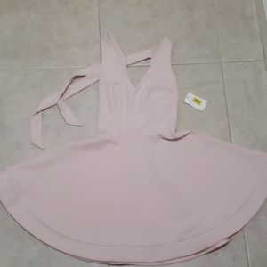 Pink circle skirt dress